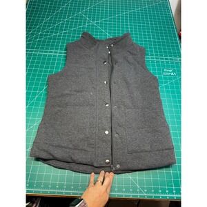 Grace & Lace Womens Quilted Puffer Vest Charcoal Gray Heather Large Funnel Neck